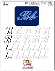 b harfi çizgi çalışması